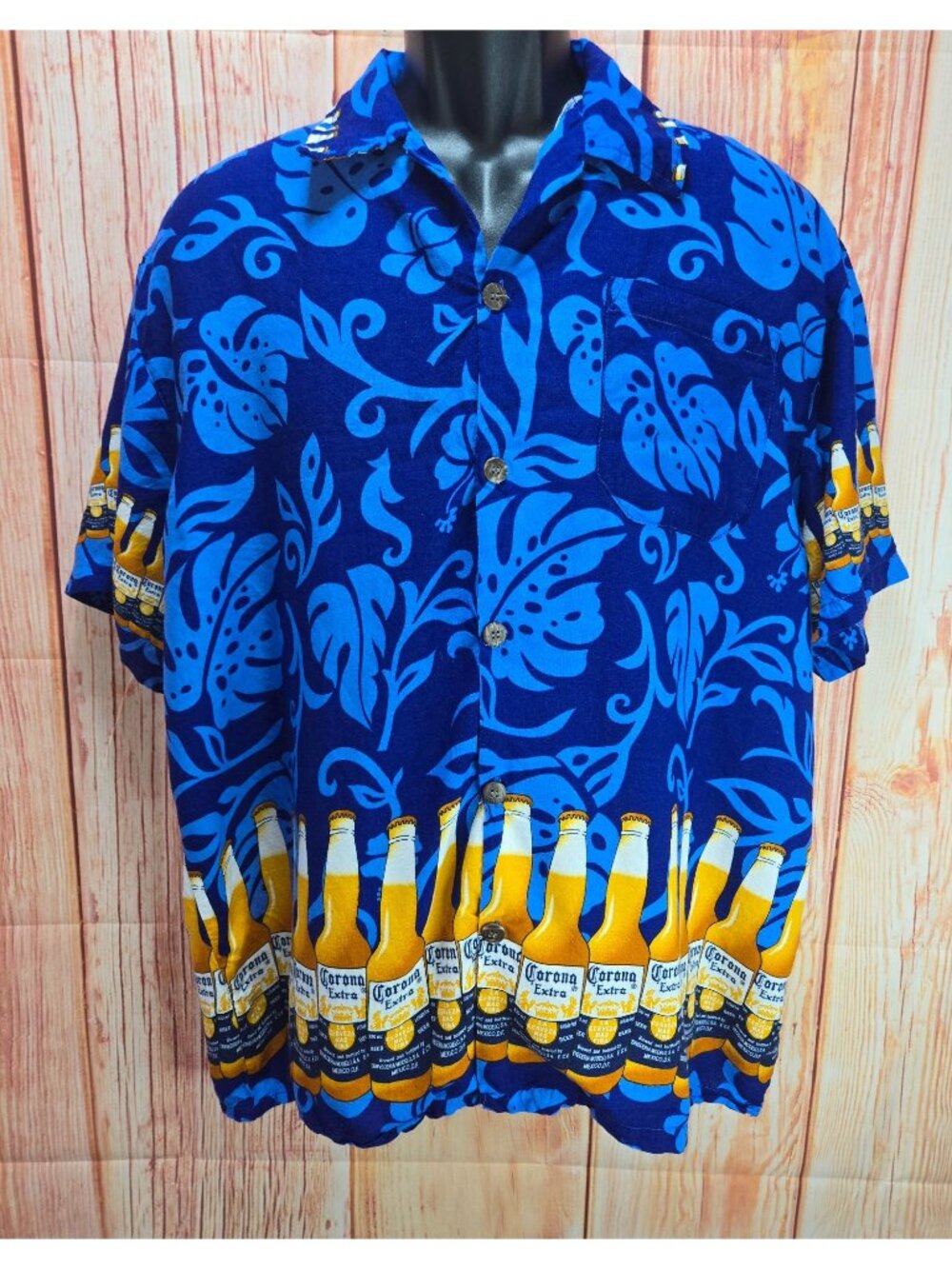 Corona Extra Mens Hawaiian Rayon Shirt Size XXL